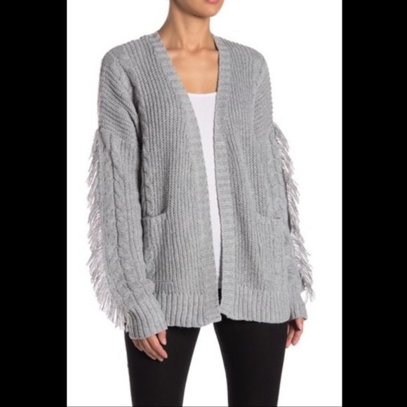 NWT John & Jenn Fringe Sleeves Cozy Cardigan - Picture 2 of 12